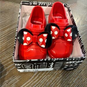 Mini Melissa Minnie Mouse Red and Black Bow Sneakers